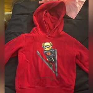 Polo Ralph Lauren bear hoodie 4T red